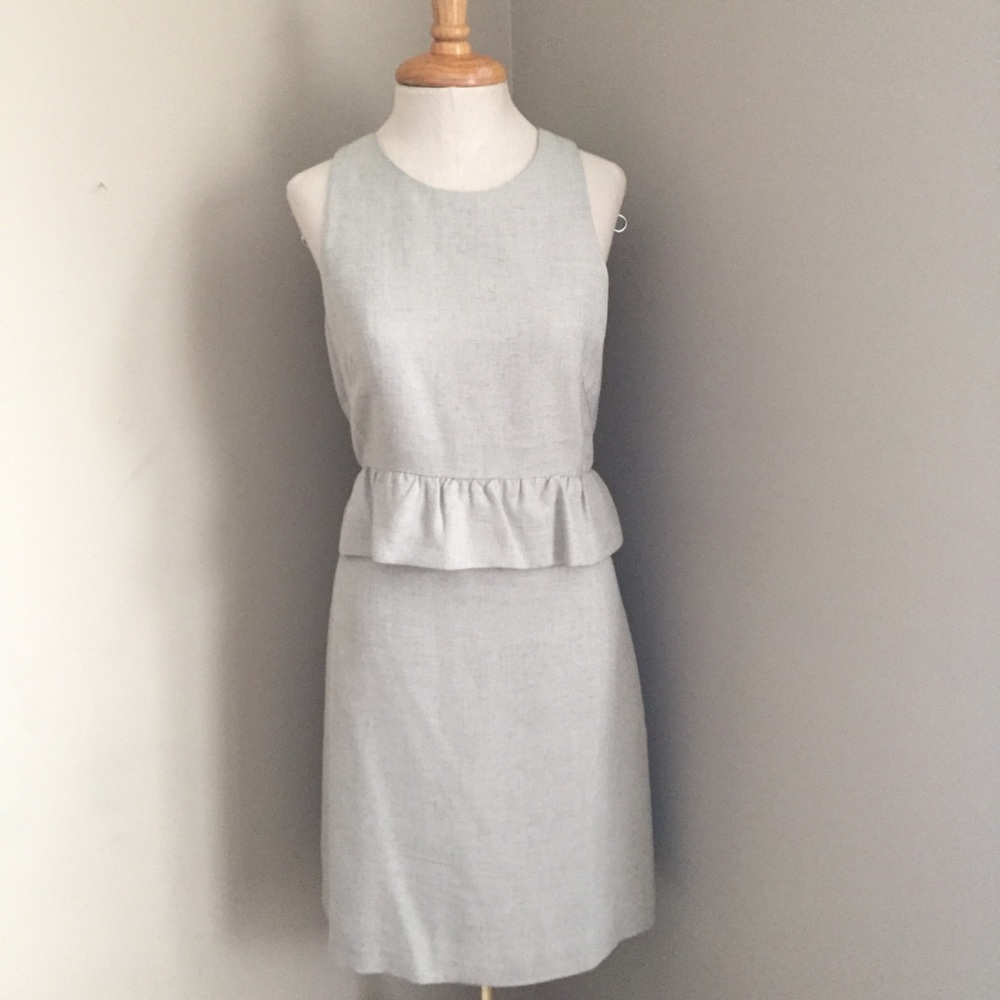 NWT Club Monaco peplum taupe shift dress size 6